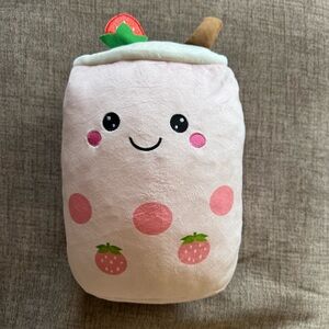& Other Stories Pink Strawberry Bubble Tea Plush